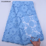 Pure White Guipure Cord Lace Fabric 2020 High Quality Nigerian Laces Fabrics African Water Soluble Lace for Wedding Dress S2021