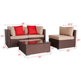 Patio Furniture Set Outdoor Garden Patio 4 Pieces Wood Grain