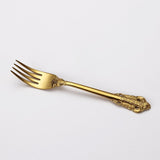 Spklifey Dinnerware Set Gold Spoon Cutlery Stainless Steel Black Cutlery Set Gold Fork Spoon Tableware Wedding Silverware Set