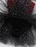 Custom Girls Circus Show Costume Gentleman Texudo Bodice Tutu Dresss With Bow Tie Halloween
