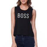 Boss Sleeveless Crop Tee Simple and Trendy Tanks for Stylish Girls
