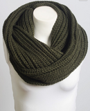Beautiful Olive Chunky Braided Infinity Scarf
