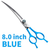 Fenice 7.0 7.5 8.0 Inch Professional Black Grooming Scissors Curved Shear