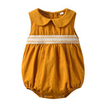 Matching Clothes for Newborn Infants-Smocking Romper Overalls