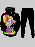 HQC-WYTZ001 3D Digital Printing Tracksuits Set for Men Hoodies Sweatshirts Drawstring Men's Trousers