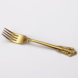 Spklifey Dinnerware Set Gold Spoon Cutlery Stainless Steel Black Cutlery Set Gold Fork Spoon Tableware Wedding Silverware Set