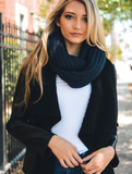 Beautiful Navy Blue Chunky Braided Infinity Scarf