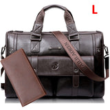 Men Leather Black Briefcase Business Handbag Messenger Bags