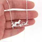 Hzew Cute Electrocardiogram  Con Collar Horse Penadant Necklace Gift