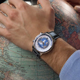 AGELOCER Swiss Brand Designer Men's Watch With World Time Date Power Reserve 80 Hours Self-Winding Mechanical Automatic Watches