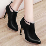 Winter Boots Women Shallow Round Toe Red Women's Boots