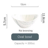 Nordic Creative Bronzing White Gray Marble Pattern Ceramic Tableware Set