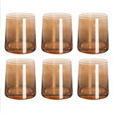 6 Pcs Water Bottle Lead-Free Coffee Glass Mugs Creative Rainbow Amber Gray Pink Color Juice Cocktail Beverage Wine Glasses