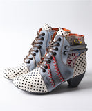 Trendy Fashion Women Motorcycle Chunky Heel Black Leather Boots