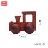 1pc Baby Toys Wooden Car BPA Free Beech Wood Teether Cartoon Organic Wooden Car Montessori Toys for Children Teething Nurse Gift