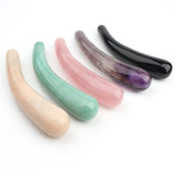 Wholesale Crystal Bend  Polished Wands Healing  Rose Quartz Crystal Dildo for Women