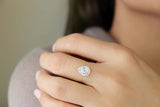 Sterling Silver Floating Pear Shaped  Ring - shopwishi 