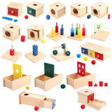 Montessori Toddler's Wooden Sensorial Box Board Puzzle