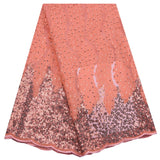 Kalume New Arrival 3D African Dry Lace Fabric Embroidery French Mesh Lace Fabrics With Sequins for Nigerian Party Dresses F1798