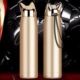 stain resistant Steel Vacuum Flasks  dual Wall Thermos Bottle  320 milli litres
 adorable Cat Fox Ear heating Coffee Tea Milk journey
 Mug