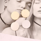 Round Shaped Golden Earrings Simple Metal Vintage Earrings