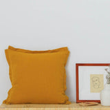 Cotton Linen Plain Cushion Cover 50x50cm Pillow Cover Ivory Mustard Green Blue Fringed for Home Decoration Bed Sofa Couch - shopwishi 