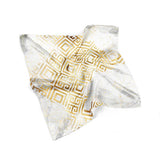 Gold White Silk Scarf Bandana Scarf Women Scarf