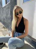 ENOCH | S2068 - Women Metal Flat Lens Square Sunglasses