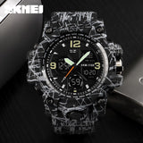 SKMEI Luxury Denim Style Sports Watches Men Fashion Digital Quartz Watch Waterproof Casual Military Wrist Watch Clock Relogio