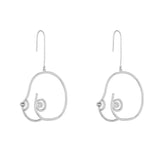 Unique Artsy Abstract Lady Breast Statement Hoop Earrings for Women Van Gogh Hollow Outline Body Earrings 2020 Femme Bijoux