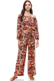 WOMEN'S FASHION PAISLEY PALAZZO PANTS