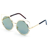 HOLLAND | A21 - Designer Pearl-Studded Cut-Out Cat Eye Princess Sunglasses