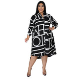 GQ3134 Plus Size Fall Women Clothing Printed Shirt Dress New Plus Sizes Women Clothing Casual Plus Size Women Clothing