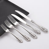 Spklifey Dinnerware Set Gold Spoon Cutlery Stainless Steel Black Cutlery Set Gold Fork Spoon Tableware Wedding Silverware Set