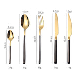 Spklifey Dinnerware Gold Spoon Cutlery Set Fork Spoon Steel Cutlery Set Steak Knife Stainless Steel Cutlery Dinnerware Set