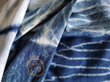 Eternity Hand Dyed Indigo Blue Cotton Scarf With OM Symbol
