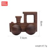 1pc Baby Toys Wooden Car BPA Free Beech Wood Teether Cartoon Organic Wooden Car Montessori Toys for Children Teething Nurse Gift