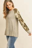 Brushed Hacci Tie Dye Puff Sleeved Top
