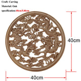 Chinese Dragon and Phoenix Mascot Unpainted Retro Line Wood Decals
