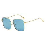 ENOCH | S2068 - Women Metal Flat Lens Square Sunglasses