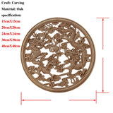 Chinese Dragon and Phoenix Mascot Unpainted Retro Line Wood Decals