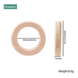 Bopoobo 1PC Baby Toys Beech Wooden Rattle Hand Teething Wooden Ring Can Chew Beads Play Gym BPA