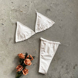New Mirror Bright Leather PU Bikini Transparent Bandage Swimsuit Sexy Split Swimsuit