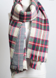 White Blend Classic Plaid Blanket Scarf