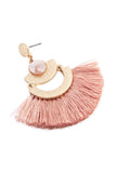 A8e2244 - Dangling Tassel Fan Drop Earrings