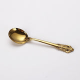 Spklifey Dinnerware Set Gold Spoon Cutlery Stainless Steel Black Cutlery Set Gold Fork Spoon Tableware Wedding Silverware Set