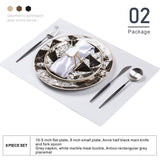 Luxury Bone China Tableware Set Ceramic Restaurant Plate Western Food Plate Set Knife Fork Spoon and Plate Mat SZ-TW21010103