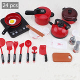 44 Pieces Children Mini Kitchen Toy Cookware Pot Pan Kids Pretend Cook Play Toy Simulation Kitchen Utensils Toys Children Gift