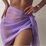 2021 Sexy Women Chiffon Swimwear Pareo Scarf Cover Up Wrap Kaftan Sarong Beach Wear 18 Color Bikinis Cover Ups Sexy Skirts