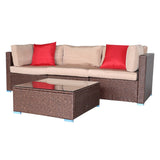 Patio Furniture Set Outdoor Garden Patio 4 Pieces Wood Grain